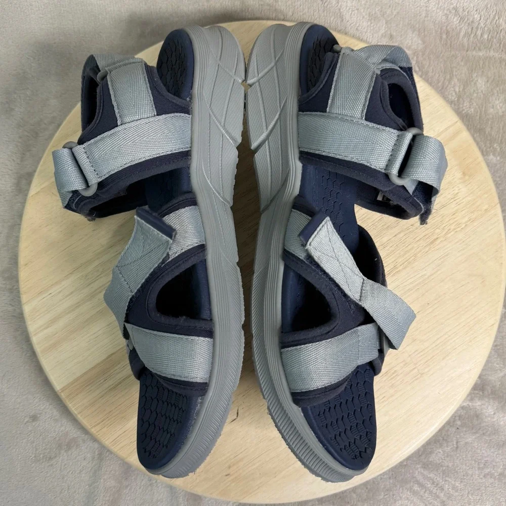 Skechers Relaxed Fit Mens‎ Navy Grey Athletic Hiking Sandals 237050 Size 12